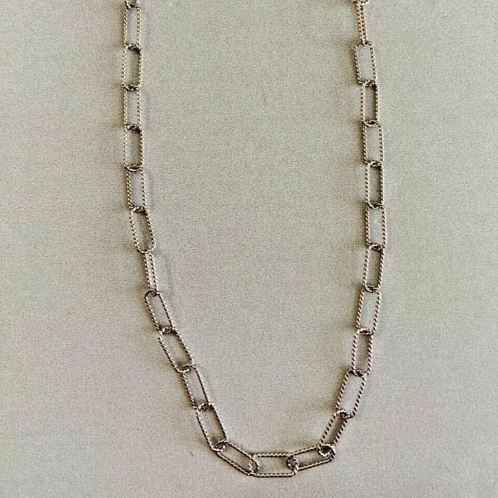 CAROLYN POLLACK American West Sterling 20" PAPERCLIP Chain Necklace QVC SOLD OUT